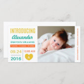 Faire-part de naissance Coeur moderne simple / Gol (Devant / Derrière)