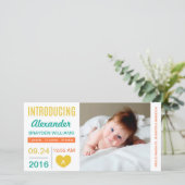 Faire-part de naissance Coeur moderne simple / Gol (Debout devant)