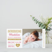 Faire-part de naissance Coeur moderne simple / Ros (Debout devant)