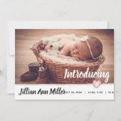 Faire-part de naissance Coeurs aquarelle (Devant)