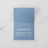 Faire-part de naissance coeurs bleus et blancs sur (Intérieur)