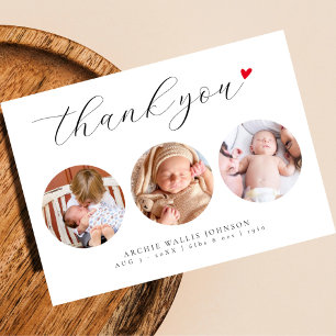 Faire-part de naissance Collage de 3 photos Elegan