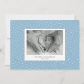 Faire-part de naissance Collage photo Bleu Blanc B (Dos)