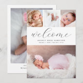 Faire-part de naissance Collage photo de bienvenue (Devant / Derrière)