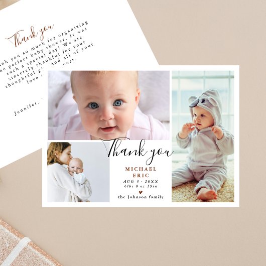 Faire-part de naissance Collage Photo Écriture Élé