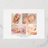 Faire-Part de Naissance Collage Photo en Écriture  (Verso)