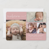Faire-part de naissance Collage Photo Fille Bébé R (Devant)