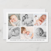 Faire-part de naissance Collage Photo Garçon Calli (Dos)