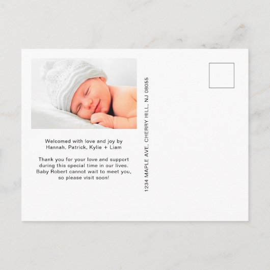 Faire-part de naissance Collage Photo Moderne (Dos)