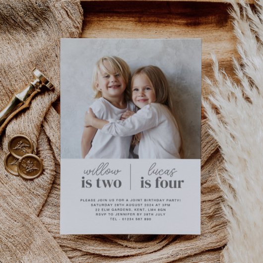 Faire-part de naissance conjoint avec photo pour l