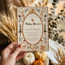 Faire-part de naissance Cottagecore Woodland Fores