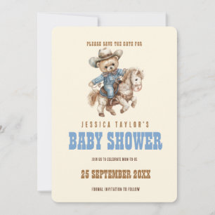 Faire-part de naissance Cowboy Teddy Bear Baby Sho
