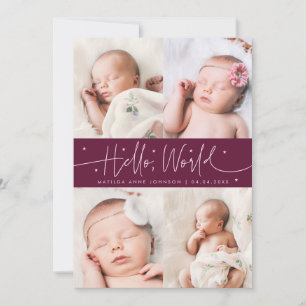 Faire-part de naissance Cranberry Multi Photo Hell