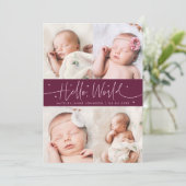 Faire-part de naissance Cranberry Multi Photo Hell (Debout devant)