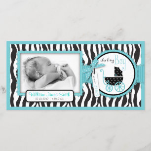 Faire-part de naissance d'accentuation turquoise d