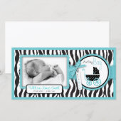 Faire-part de naissance d'accentuation turquoise d (Devant / Derrière)