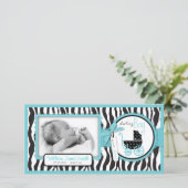 Faire-part de naissance d'accentuation turquoise d (Debout devant)