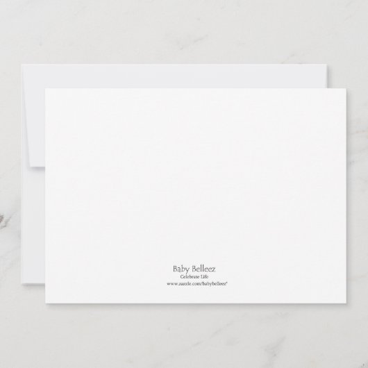 Faire-part de naissance Damask avec ruban (Dos)