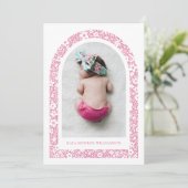 Faire-part de naissance d'arc floral (Debout devant)