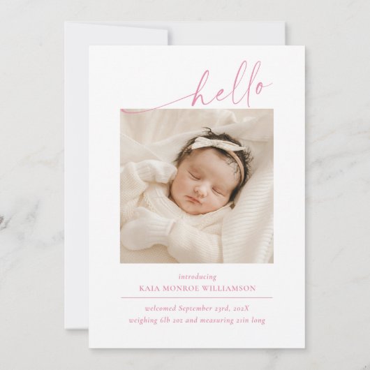 Faire-part de naissance d'arc floral (Dos)