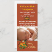 Faire-part de naissance d'automne (Devant / Derrière)