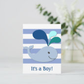 Faire-part de naissance de baleine bleue (Debout devant)