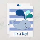 Faire-part de naissance de baleine bleue (Devant / Derrière)