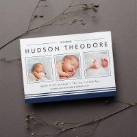 Faire-part de naissance de bande de métro | Marine