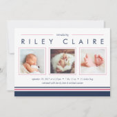 Faire-part de naissance de bande de métro | Pink a (Devant)