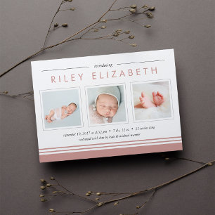 Faire-part de naissance de bande de métro   ROSE