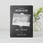 Faire-part de naissance de bande Washi du tableau (Debout devant)