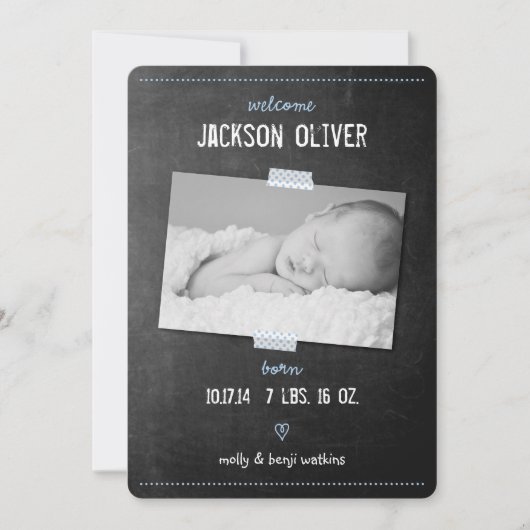 Faire-part de naissance de bande Washi du tableau (Devant)