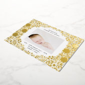 Faire-part de naissance de bébé aux fleurs en feui (Rotation)
