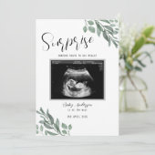 Faire-part de naissance de bébé avec carte verte n (Debout devant)