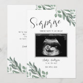 Faire-part de naissance de bébé avec carte verte n (Devant / Derrière)