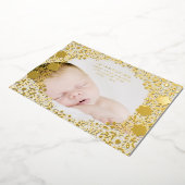 Faire-part de naissance de bébé avec fleurs pressé (Rotation)