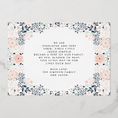 Faire-part de naissance de bébé avec fleurs pressé (Verso)