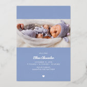 Faire-part de naissance de bébé avec lettrage manu (Verso)