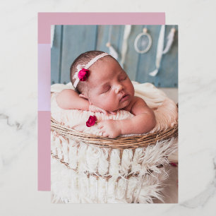 Faire-part de naissance de bébé avec lettrage manu