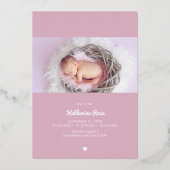 Faire-part de naissance de bébé avec lettrage manu (Verso)