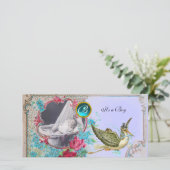 Faire-part de naissance de bébé avec monogramme, a (Debout devant)