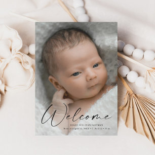 Faire-part de naissance de bébé avec photo et déta