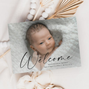 Faire-part de naissance de bébé avec photo et déta