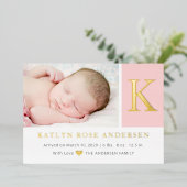 Faire-part de naissance de bébé avec photo et mono (Debout devant)