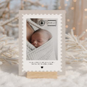 Faire-part de naissance de bébé avec timbre-poste