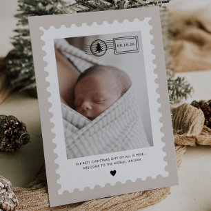 Faire-part de naissance de bébé avec timbre-poste