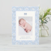 Faire-part de naissance de bébé côtier préppy Couq (Debout devant)