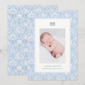 Faire-part de naissance de bébé côtier préppy Couq (Devant / Derrière)