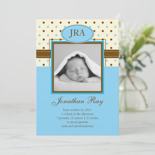 Faire-part de naissance de bébé de photo (Debout devant)