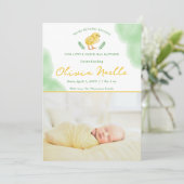 Faire-part de naissance de bébé de printemps avec (Debout devant)